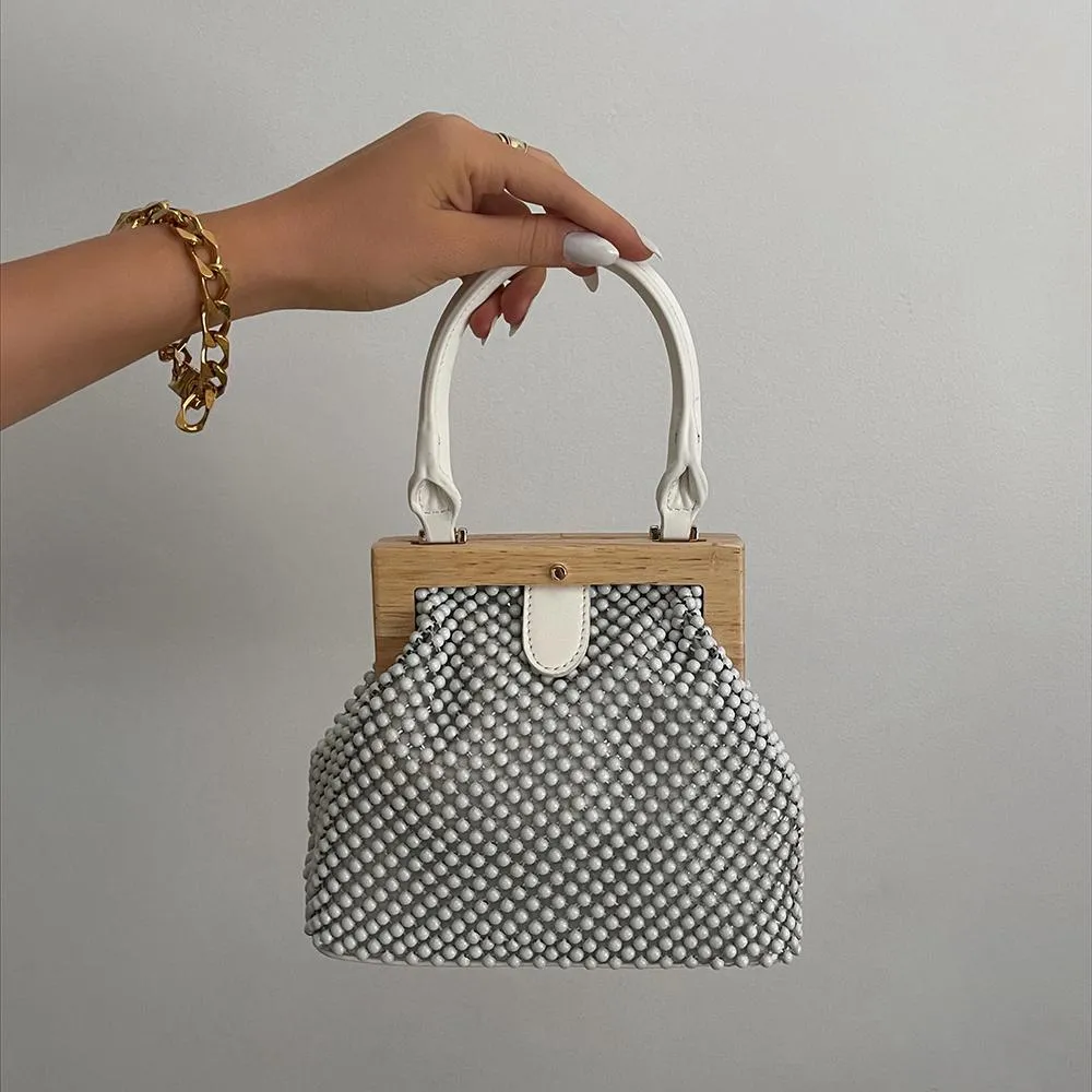 Marlo Ball Mesh Bag in White