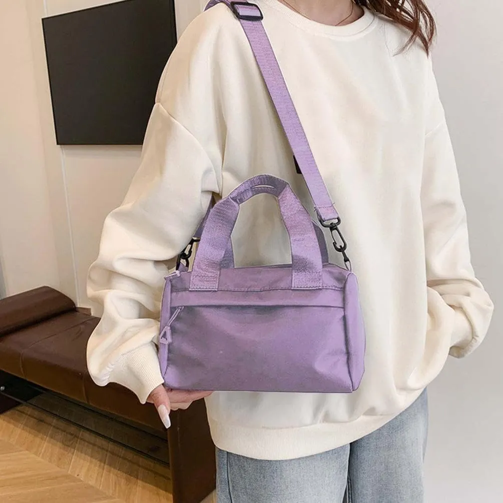 Mini Gym Bag for Men & Women, Small Sports Duffle with Adjustable & Detachable Shoulder Strap, Lightweight Fitness Tote for Travel, Workouts, Yoga, Water-Resistant Portable Training Bag (Purple)