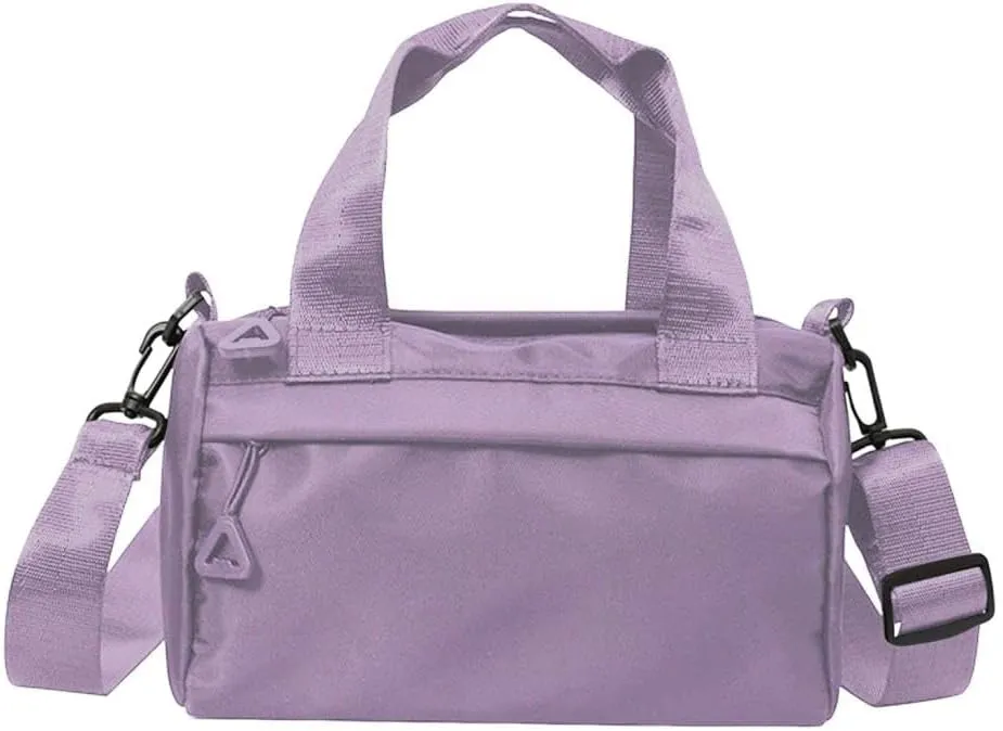 Mini Gym Bag for Men & Women, Small Sports Duffle with Adjustable & Detachable Shoulder Strap, Lightweight Fitness Tote for Travel, Workouts, Yoga, Water-Resistant Portable Training Bag (Purple)