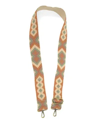 Natural/Sage Geo Guitar Strap