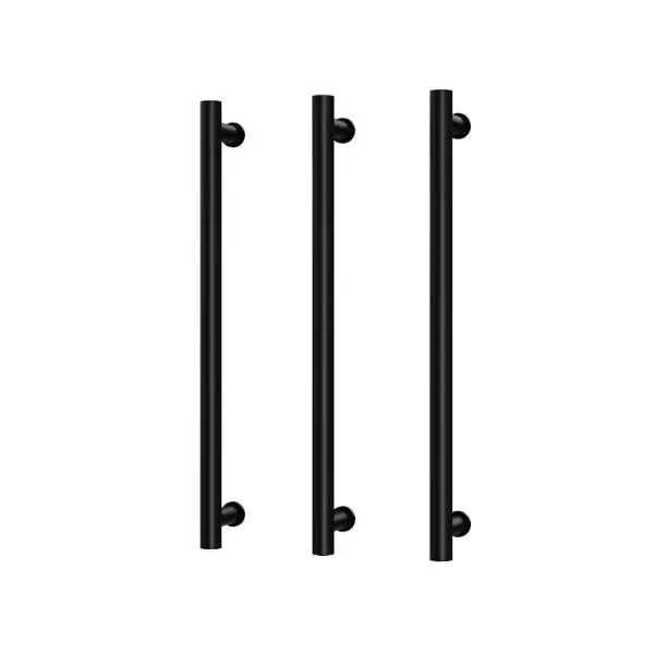 Phoenix Heated Triple Towel Rail Round 600mm - Matte Black