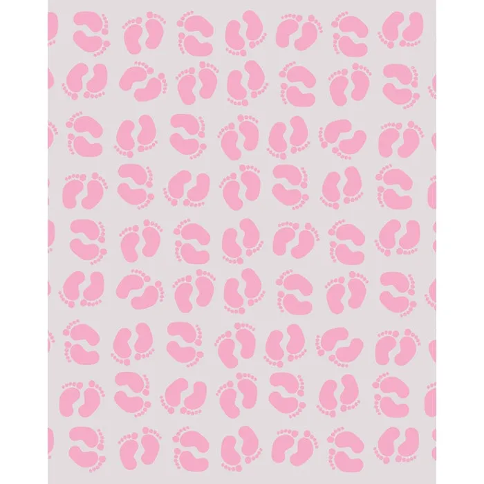 Pink Footprints on Gray Printed Backdrop