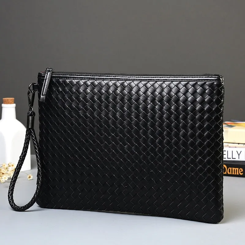 PU Leather Knitting Design Clutch