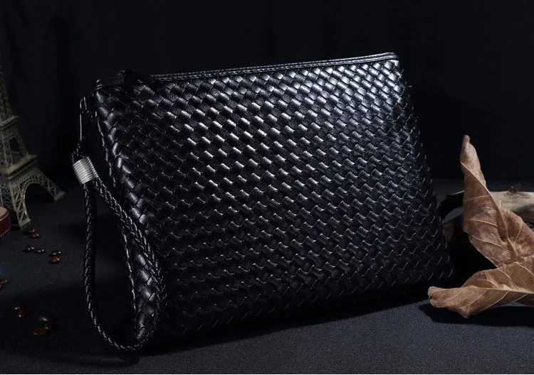 PU Leather Knitting Design Clutch
