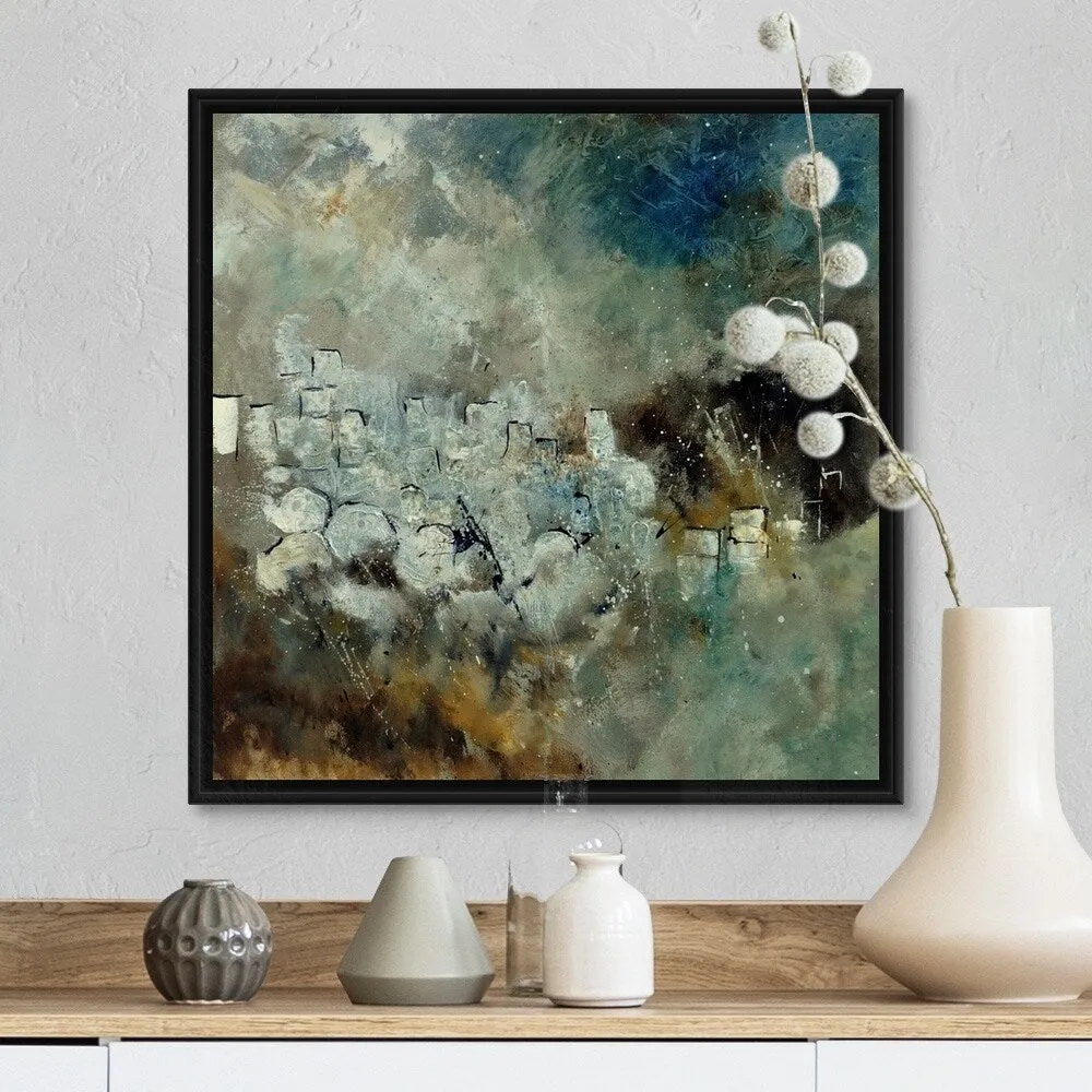 "Abstract 66210101" Black Float Frame Canvas Art