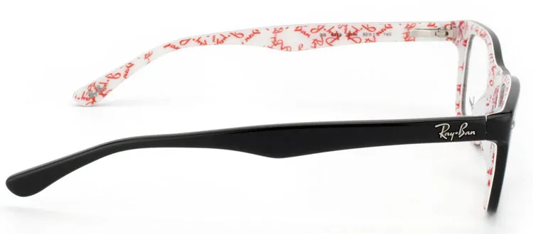 Ray-Ban RX 5228 5014 Rectangle Plastic Black Eyeglasses with Demo Lens