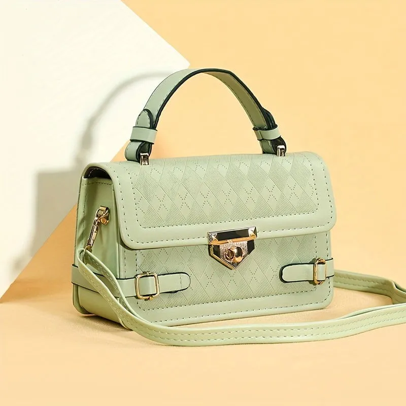 Retro Square Argyle Embossed Crossbody Handbags
