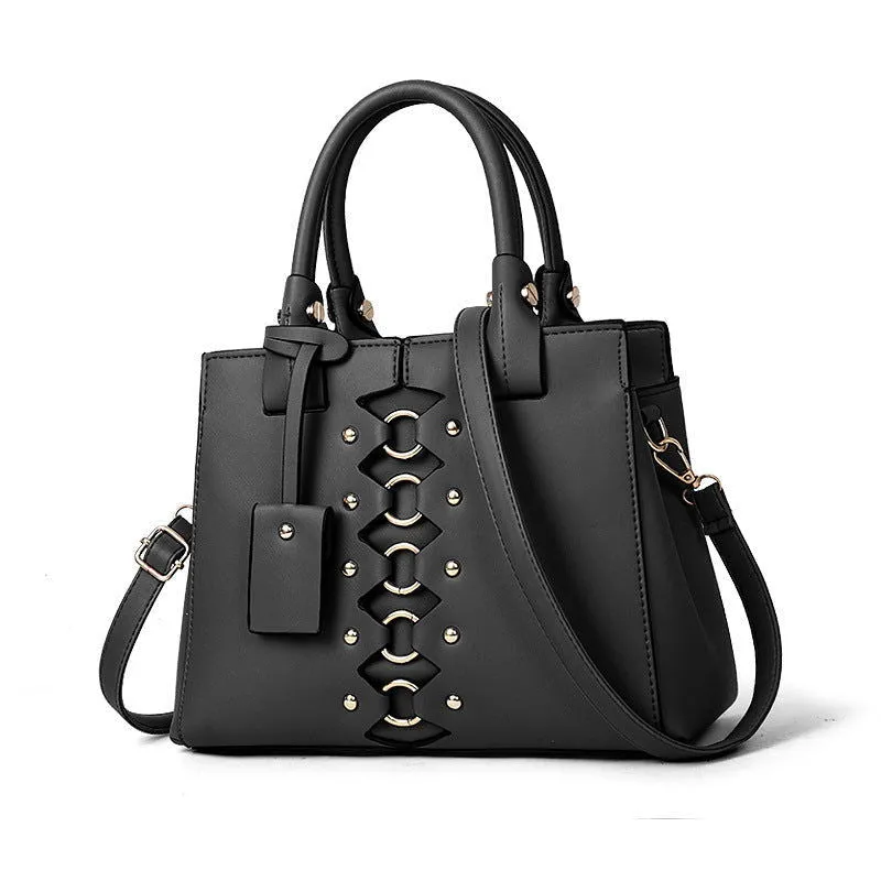 Ring Hoop Design Leather Motorcycle Handbags