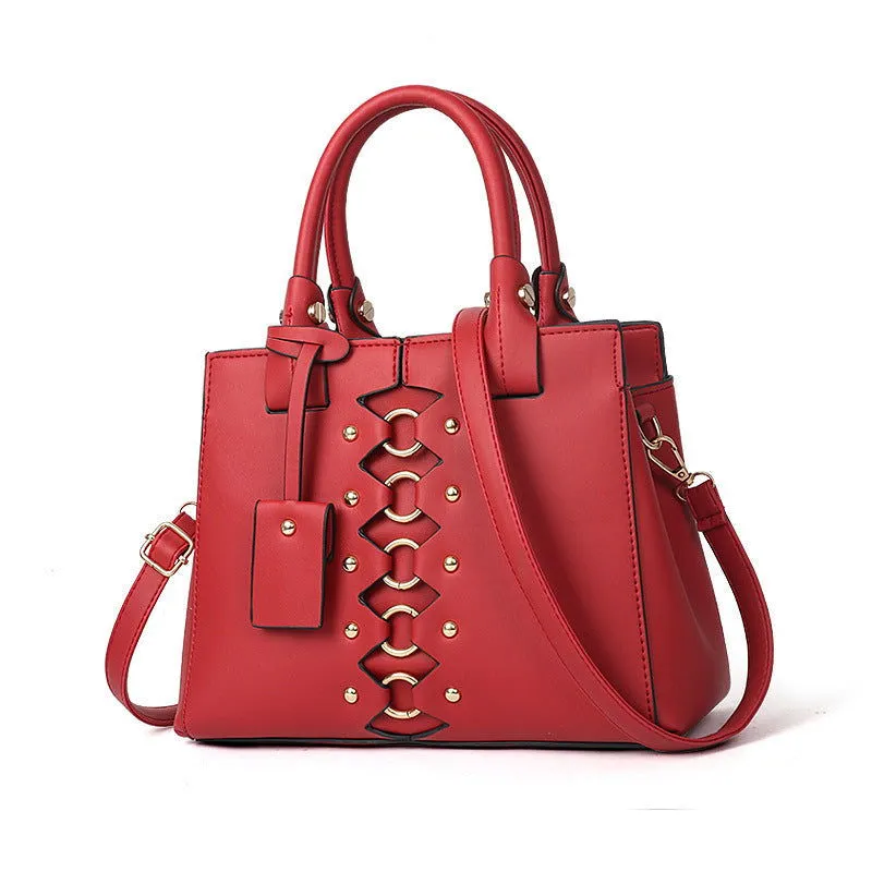 Ring Hoop Design Leather Motorcycle Handbags