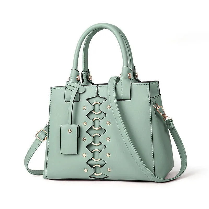 Ring Hoop Design Leather Motorcycle Handbags
