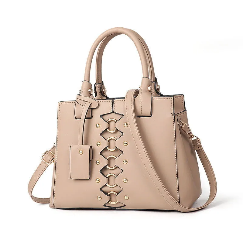 Ring Hoop Design Leather Motorcycle Handbags