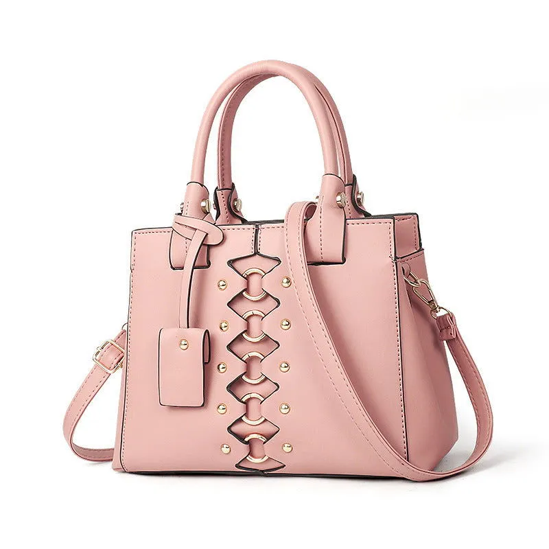 Ring Hoop Design Leather Motorcycle Handbags