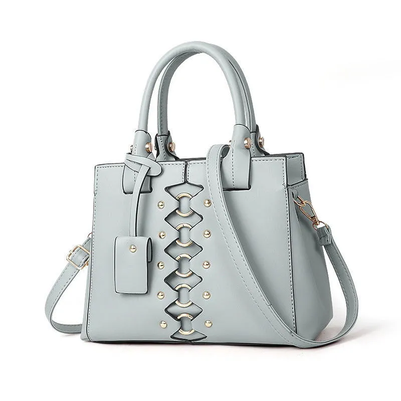 Ring Hoop Design Leather Motorcycle Handbags