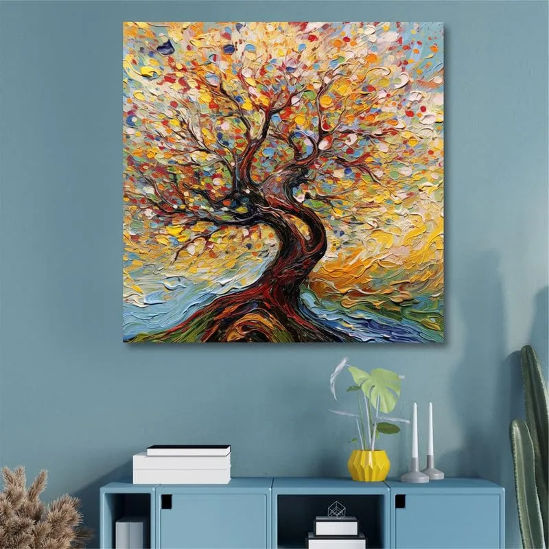SAF paintings Wooden Framed Nature Art Canvas Wall Painting for Home Décor And Office||For Bedroom,Living Room Home wall and Office Interior 24X24Inch and Office CR-278