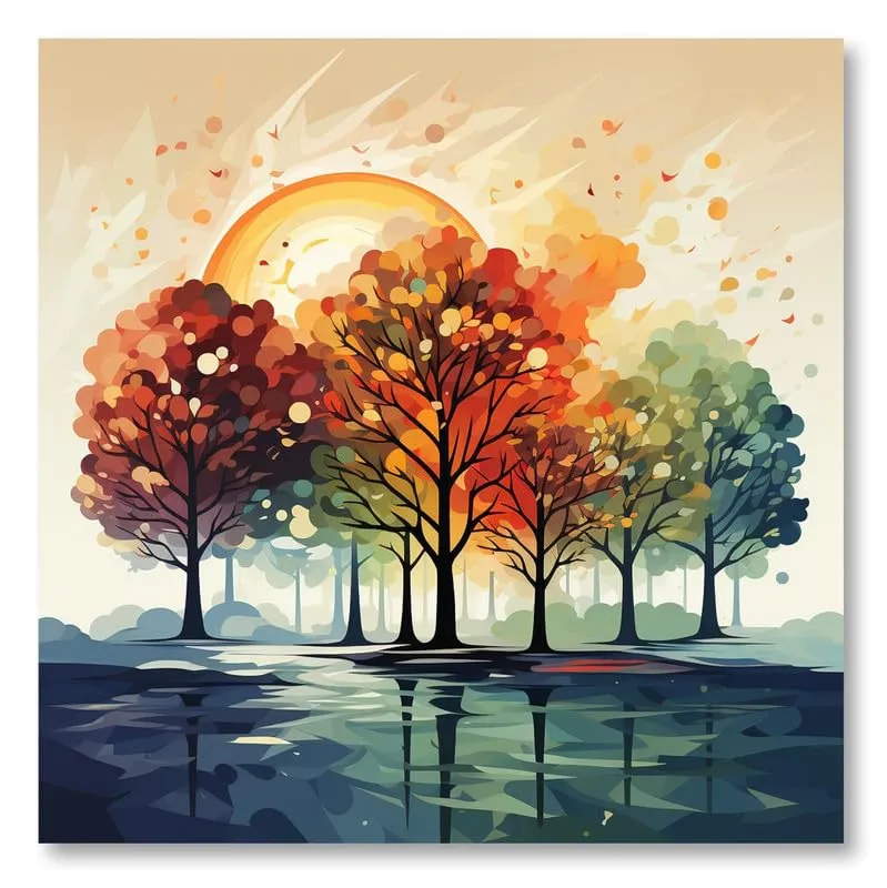 SAF paintings Wooden Framed Nature Art Canvas Wall Painting for Home Décor And Office||For Bedroom,Living Room Home wall and Office Interior 24X24Inch and Office CR-284