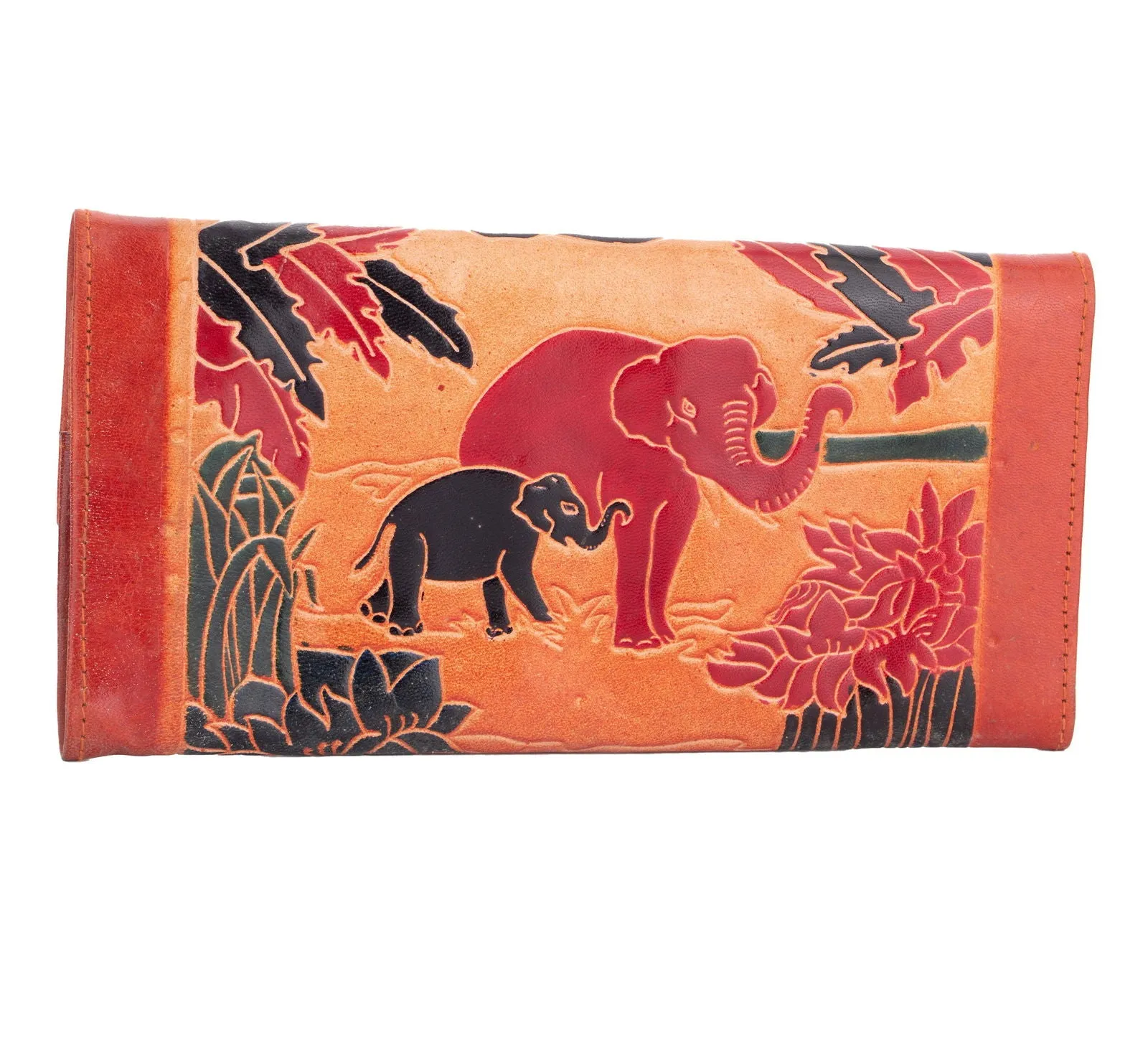 Shantiniketan Large Handcrafted Women's Leather Handbag Clutch 10x5 for Stylish Versatility