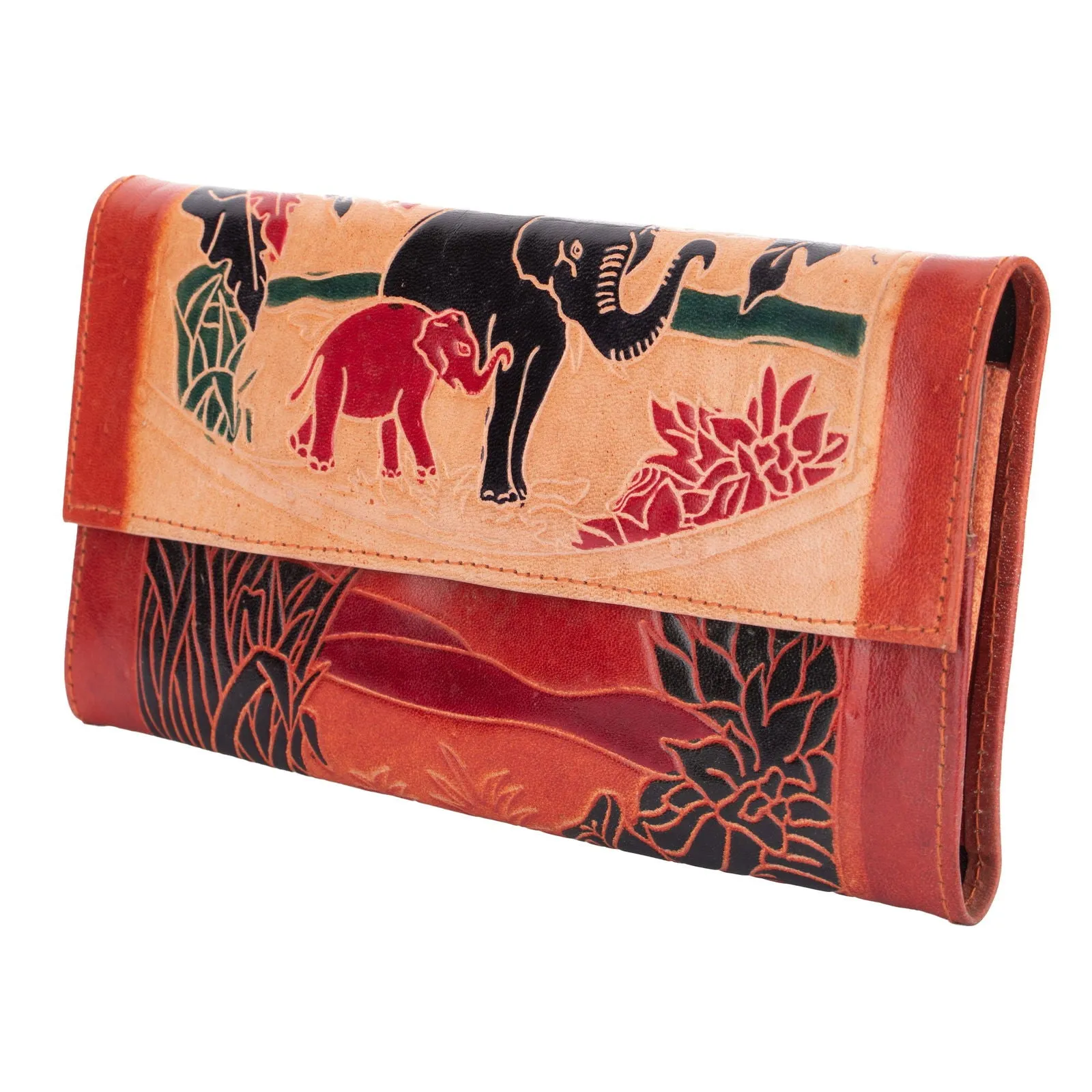Shantiniketan Large Handcrafted Women's Leather Handbag Clutch 10x5 for Stylish Versatility