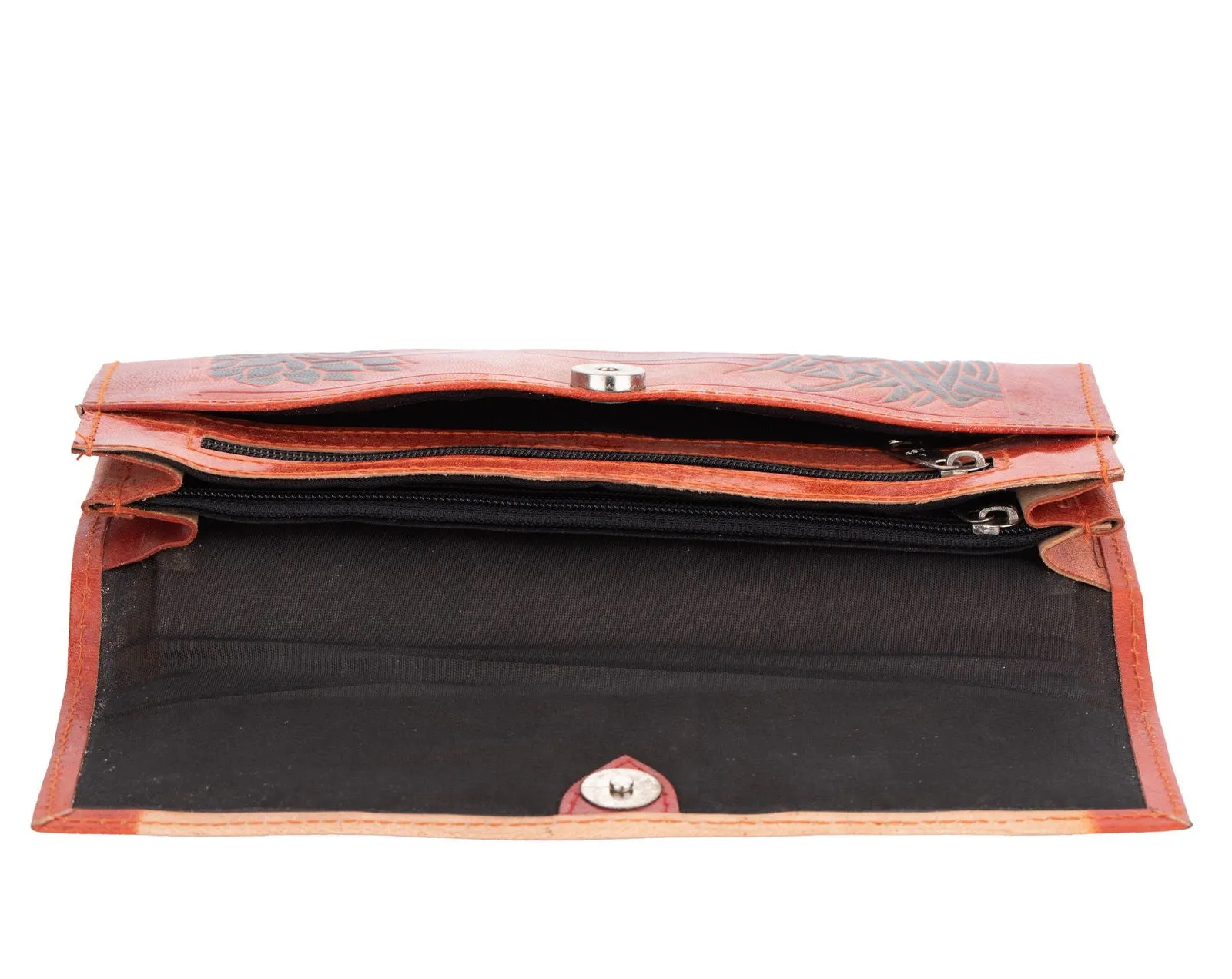 Shantiniketan Large Handcrafted Women's Leather Handbag Clutch 10x5 for Stylish Versatility