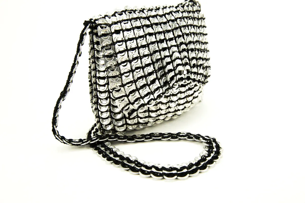 Square Love Bag in Black/Silver