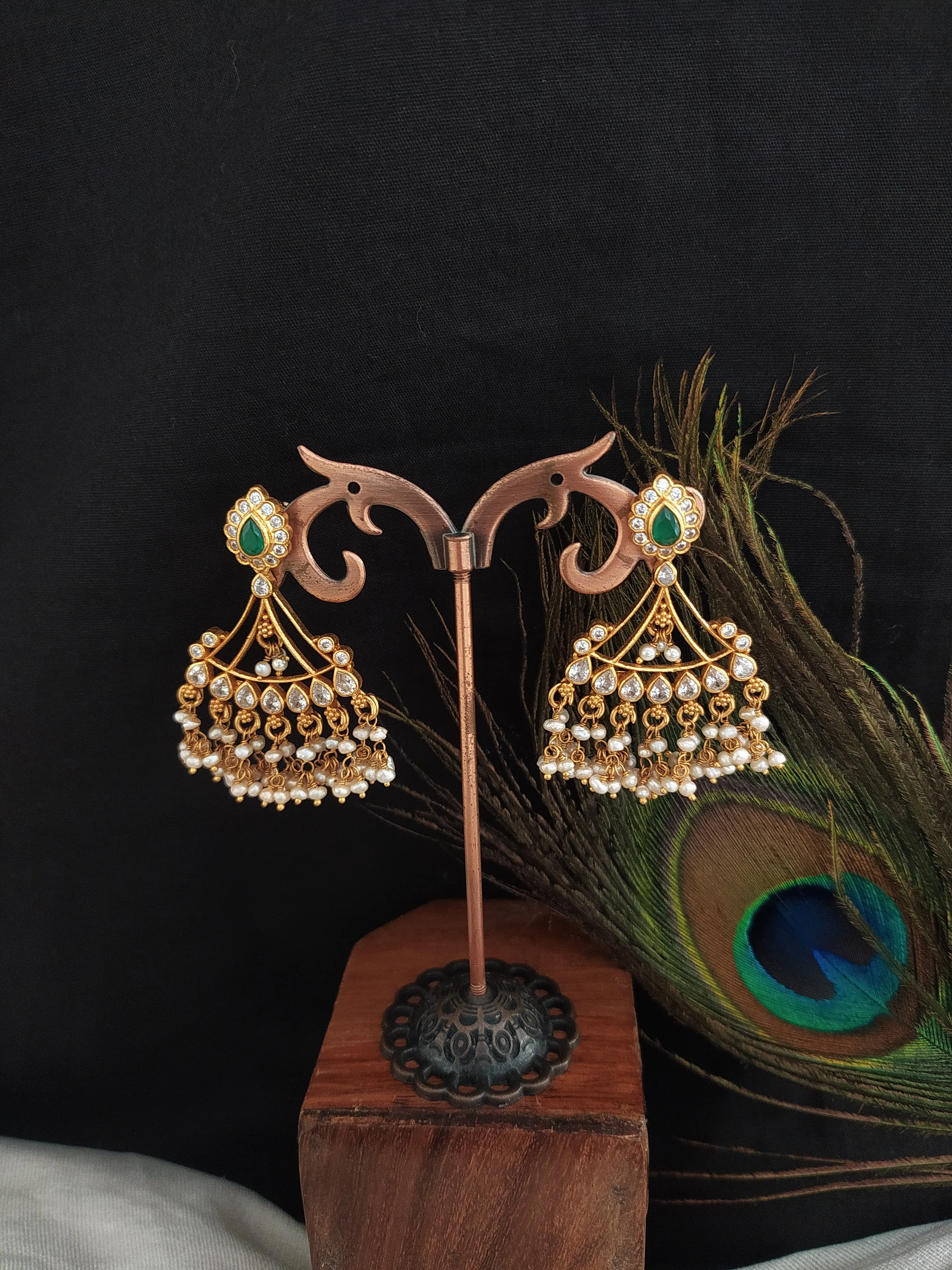 Stylish Pure 92.5 Silver Antique Earrings