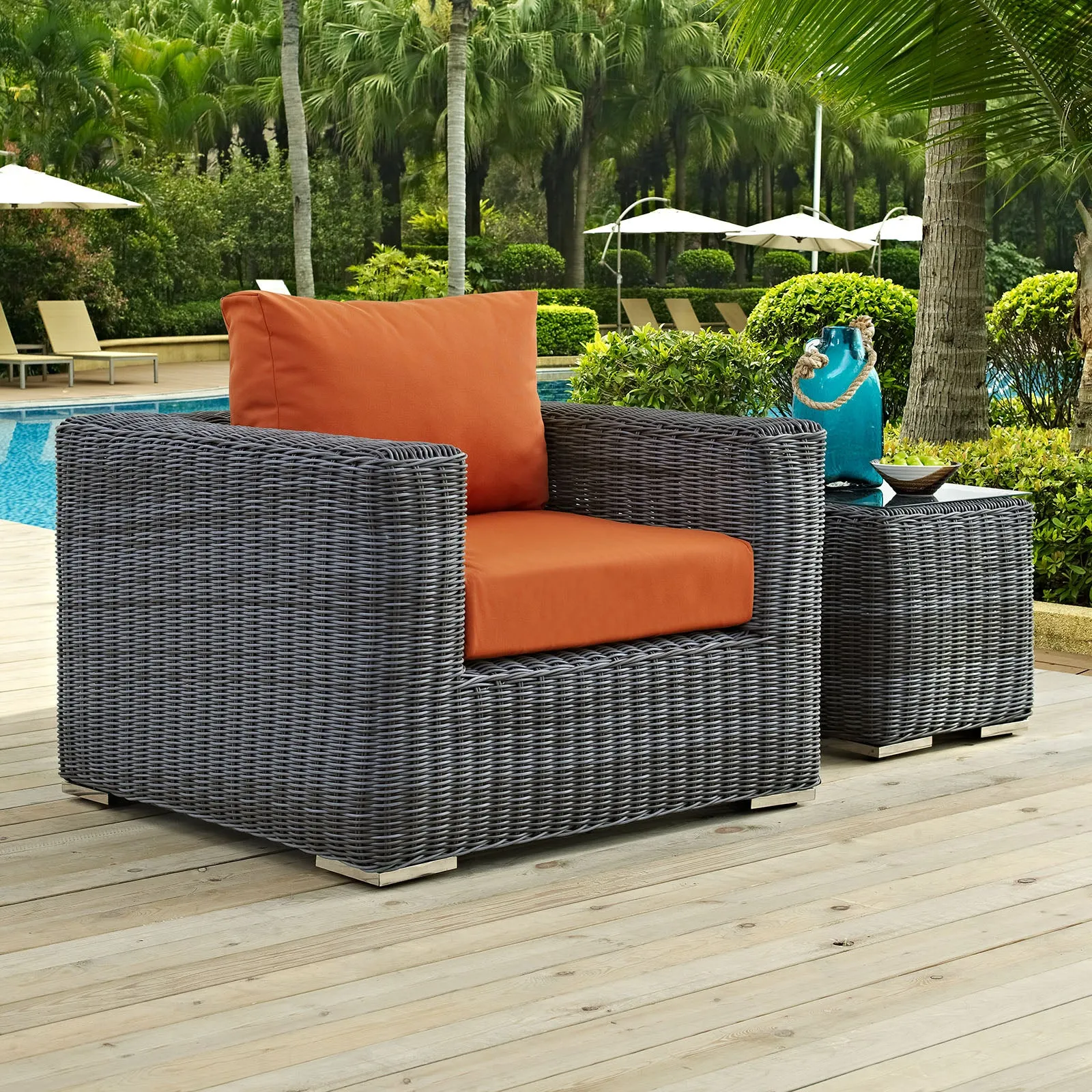 Summon Outdoor Patio Fabric Sunbrella Armchair