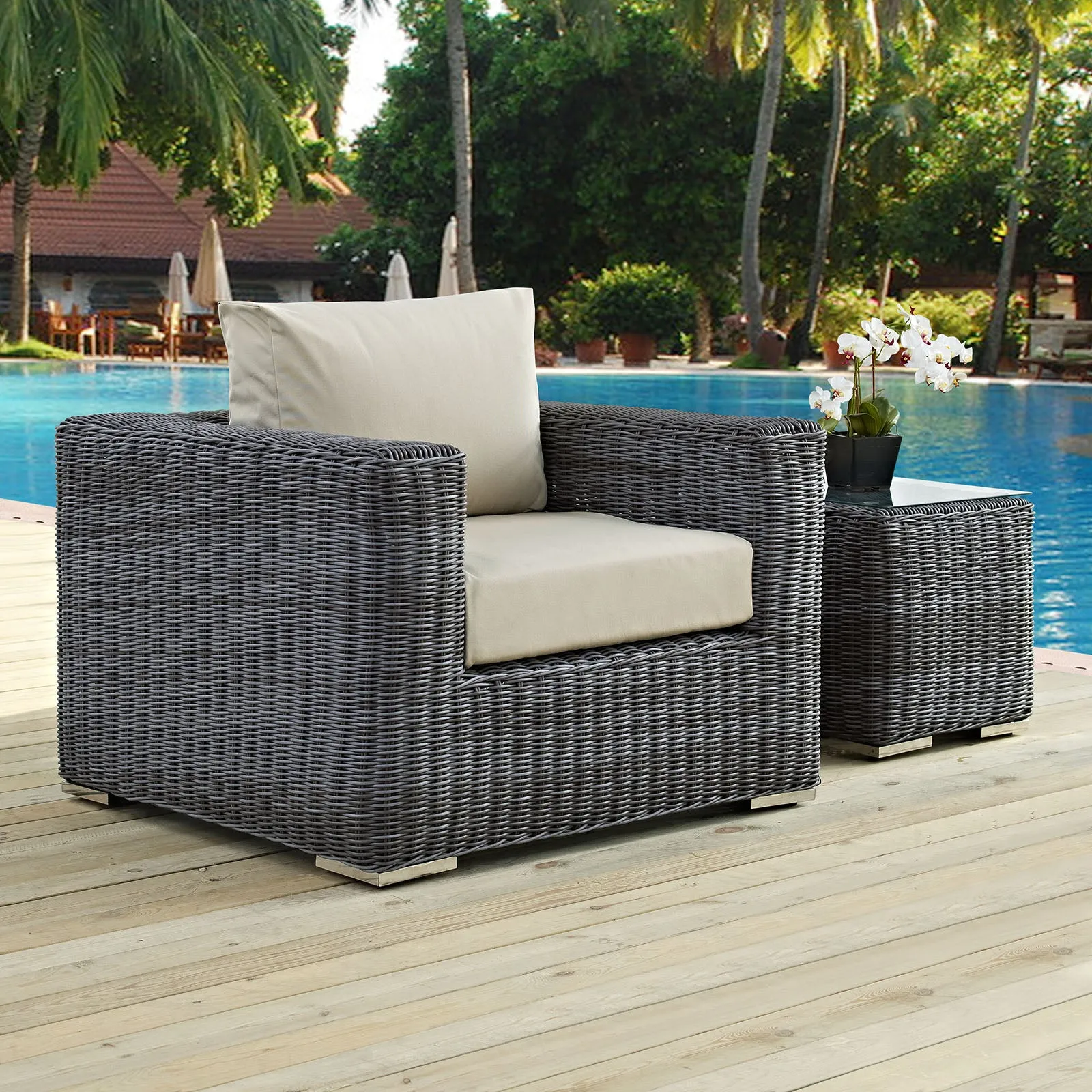 Summon Outdoor Patio Fabric Sunbrella Armchair