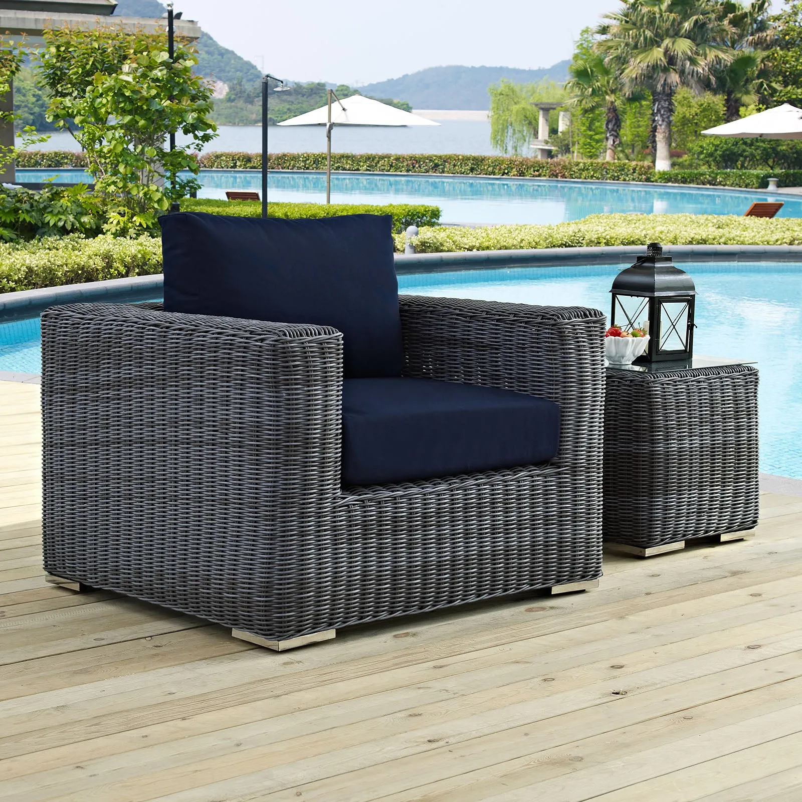 Summon Outdoor Patio Fabric Sunbrella Armchair