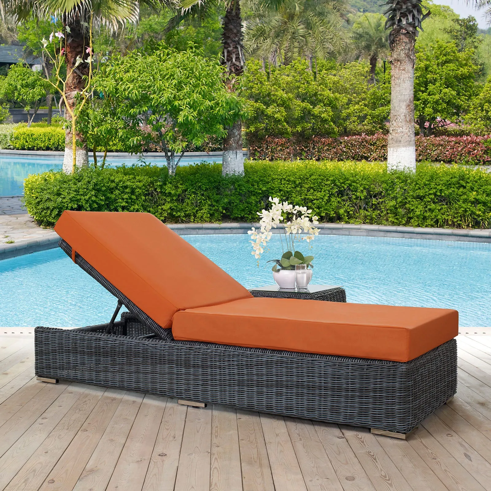 Summon Outdoor Patio Sunbrella Chaise Lounge
