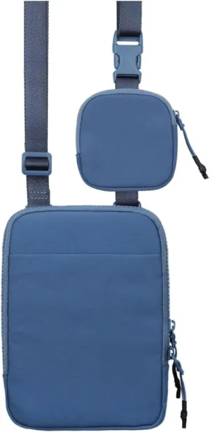 Tapp Collections Unisex Mini Crossbody Belt Bag with Adjustable Strap and Removable Small Pouch - Blue