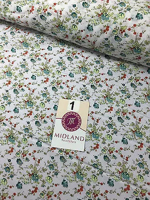 Vinatge Floral poly cotton print dress craft fabric 44" Wide M353 Mtex