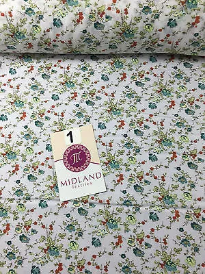 Vinatge Floral poly cotton print dress craft fabric 44" Wide M353 Mtex