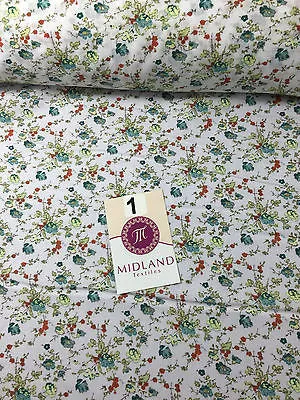 Vinatge Floral poly cotton print dress craft fabric 44" Wide M353 Mtex