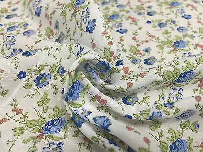 Vinatge Floral poly cotton print dress craft fabric 44" Wide M353 Mtex