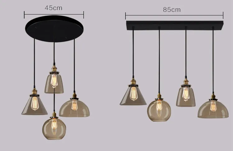 Vintage Amber Dome Pendant Light