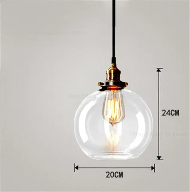 Vintage Amber Dome Pendant Light