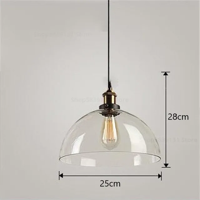 Vintage Amber Dome Pendant Light