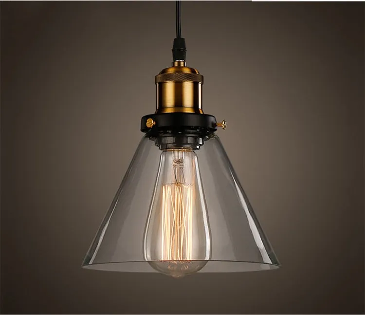 Vintage Amber Dome Pendant Light