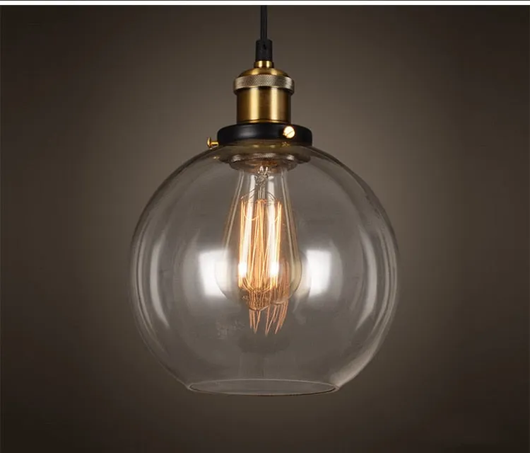 Vintage Amber Dome Pendant Light