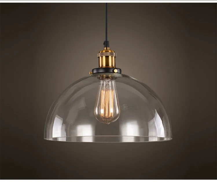 Vintage Amber Dome Pendant Light