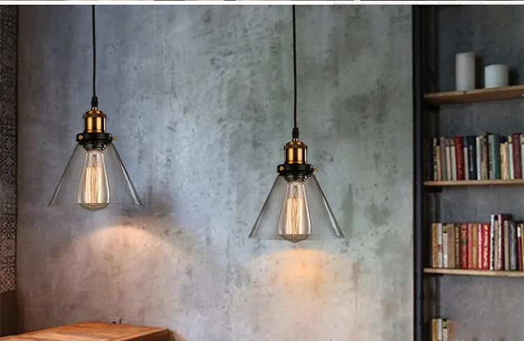 Vintage Amber Dome Pendant Light