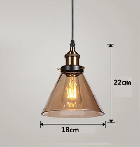 Vintage Amber Dome Pendant Light