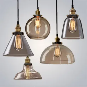 Vintage Amber Dome Pendant Light