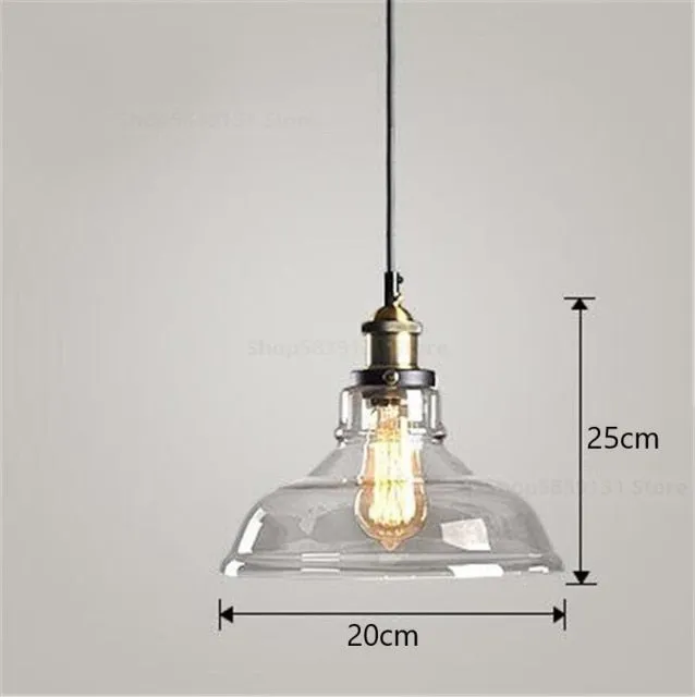 Vintage Amber Dome Pendant Light