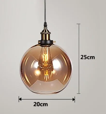 Vintage Amber Dome Pendant Light