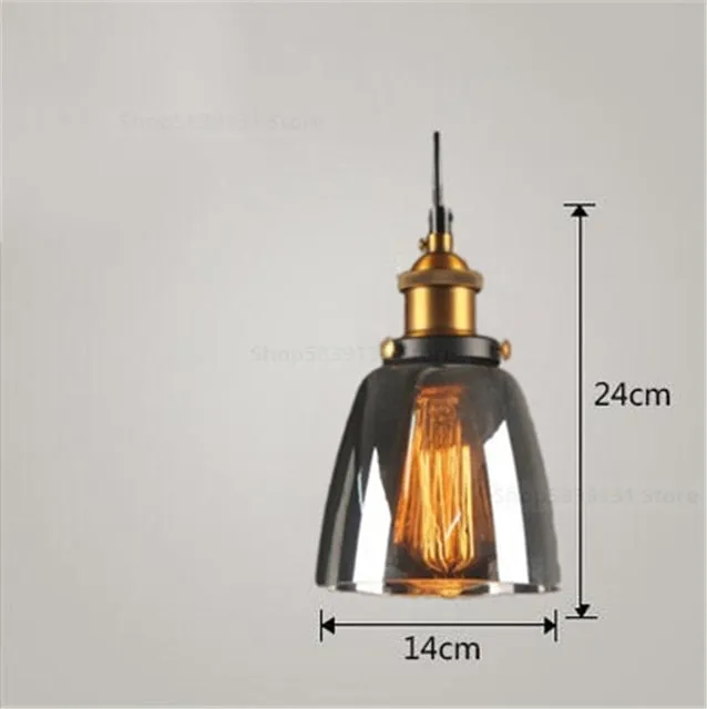 Vintage Amber Dome Pendant Light