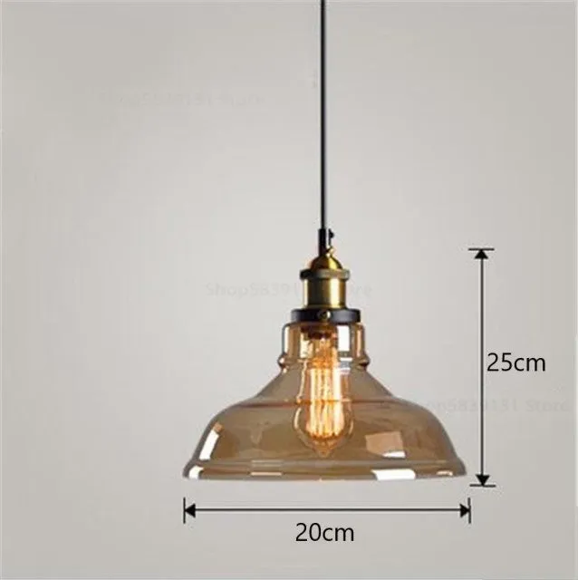 Vintage Amber Dome Pendant Light