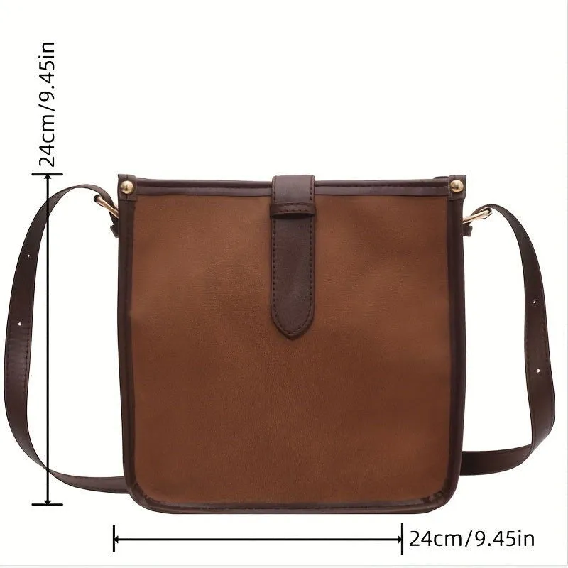 Vintage Design Square Crossbody Leather Handbags