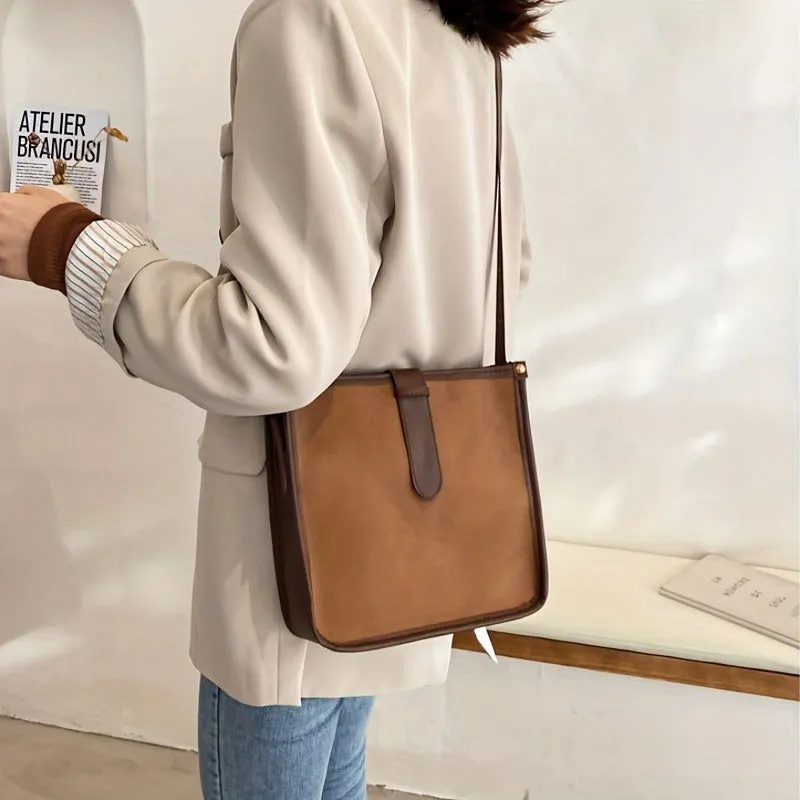 Vintage Design Square Crossbody Leather Handbags