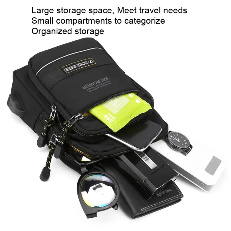 WEPOWER Men Chest Bag Outdoor Shoulder Messengers Bag With USB Charging Port Sports Small Bag(Gray Green)