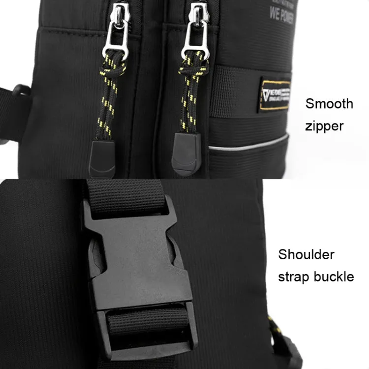 WEPOWER Men Chest Bag Outdoor Shoulder Messengers Bag With USB Charging Port Sports Small Bag(Gray Green)